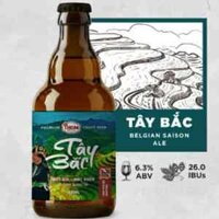 Bia Tây Bắc hạt dổi mắc khoén nhãn xanh 6.3%vol chai 330 ml