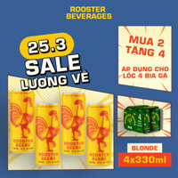 Bia thủ công | Rooster Beers Blonde (Bia Gà Blonde) Lốc 4 lon x 330ml