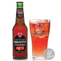Bia Trái Cây Bruntys Cider Hương Dâu – 5.2% – Chai 330ml -Thùng 24 Chai