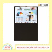 Bìa trình ký mica Enter G02 31.5x21.5cm có kẹp giấy A4 đứng - Đen