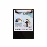 Bìa trình ký mica SM G03 16.5cm x 21.5cm có kẹp giấy A5 đứng đen