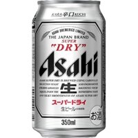 Bia tươi Asahi Super Dry trắng 350ml (lon)