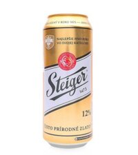 Bia vàng Steiger 12 lon 500ml 5%vol thùng 24 lon nhập khẩu Séc