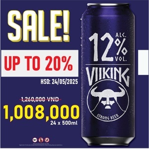 Bia Viiking Strong 12% Đức – 24 lon 500ml