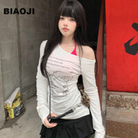 BIAOJI áo phông áo thun nữ croptop baby tee INS Thể thao hàn quốc Fashion WCS2480IAD 36Z240902