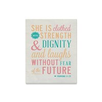 Bible Verses/Bible Quote She is Clothed with Strength And Dignity And She Laughs without Fear of the Future oil-paintings Home Decorative Canvas Pr...