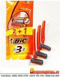 BIC 3 (Gói 3 cây), Dao cạo râu BIC 3 (lưỡi dao cạo với 3 lưỡi cạo bền và bén) /Gói 3 cây