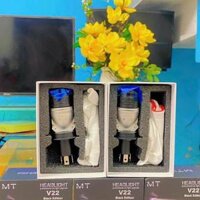 BiCauMiNi V22 Black, 55W Phù Hợp Cho OTo Xe Máy H4 - DC 12-24V ( Tặng Kèm 1 Hậu Audi ) Đèn Led