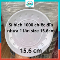 Bịch 1000 đĩa nhựa dùng 1 lần pi 15.6cm, đĩa đựng xôi LINHMART