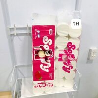 Bịch 12 cuộn giấy vệ sinh 5 lớp hình gấu dâu siêu mịn