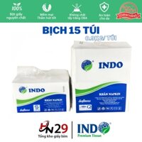 Bịch 15 túi Giấy ăn cân Napkin xanh đậm INDO 2 lớp túi 0.9kg - Giấy cân gấp cao cấp mịn, dày dặn, hàng công ty - GA001