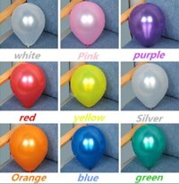 Bịch 50 bong bóng tròn nhũ 25cm (12 màu)