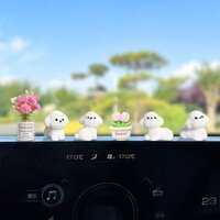 Bichon Chó Trang Trí Xe Hơi Trang Trí Xe Hơi Điện Phụ Kiện Hoa Gương Chiếu Hậu Bảng Điều Khiển Trung Tâm Trang Trí Nhà Máy Chữa Bệnh Hàng Có Sẵn