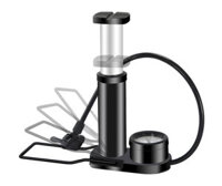 Bicycle Pump With 160PSI Gauge Aluminum Alloy Foot Pedal Inflator External Hose MTB Bike Tire Air Pump For Basketball