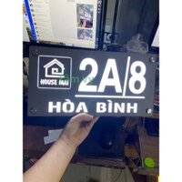 Biển, bảng số nhà có đèn, có tặng vít bắt và keo dán