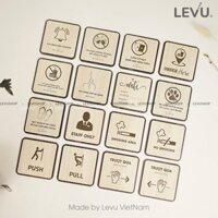 Biển báo cấm, bảng chỉ dẫn bằng gỗ decor dán cửa BG52