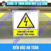 Biển báo cảnh báo Có điện - điện giật - biển báo an toàn lao động