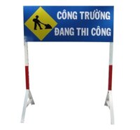 Biển báo công trường hình chữ nhật 2 mặt