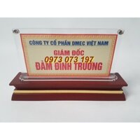 Biển chức danh đế gỗ loại có ốc