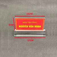 Biển chức danh mica trong suốt kích thước: 8x15cm - Đế dày 2cm - kệ chức danh để bàn, bảng biển tên