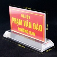 Biển chức danh mica trong suốt kích thước: 8x15cm - Đế dày 2cm