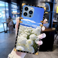 Biển Của Hoa Mô Hình Bảo Vệ Quảng Trường Điện Thoại Trường Hợp Vỏ Bọc Cho iPhone 15 15Promax 14 14 14Promax 13 13Pro 14 Cộng Với 12 11 7P 8P Pro Max Cộng Với Fashioh Chống Sốc Bìa Trường Hợp