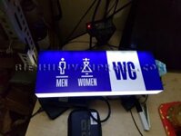 Biển đèn treo nhà vệ sinh, Bảng toilet hộp đèn hai mặt, Biển toilet hộp đèn LED mica, Bảng restroom phát sáng