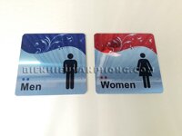 Biển nhà vệ sinh hình vuông hoa văn 15×15 cm