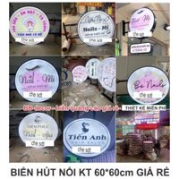 Biển quảng cáo hút nổi, Biển mica hút nổi, hộp đèn, IN 2 MẶT, CÓ THANH TREO(KT 60*60cm)