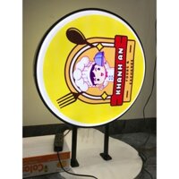 Biển quảng cáo vẫy,hộp đèn mica hút nổi tròn 60cm poly (sẵn led siêu sáng + nguồn 220v) thiết kế in theo yêu cầu