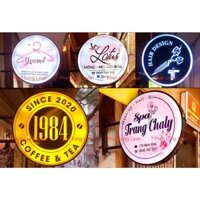 Biển quảng cáo vẫy,hộp đèn mica hút nổi tròn 60 cm phôi trắng poly (sẵn led siêu sáng + nguồn 220v)