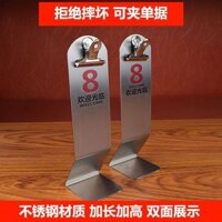 Biển số bàn đứng đa năng có kẹp biển số inox thẻ bàn tùy chỉnh nhà hàng khách sạn thẻ bàn đứng
