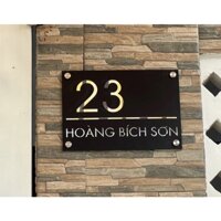 BIỂN SỐ NHÀ ĐEN GƯƠNG, CHỮ VÀNG GƯƠNG thiết kế THEO YÊU CẦU BSN01