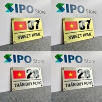 Biển SỐ NHÀ LÁ CỜ ĐỎ SAO VÀNG. Chất liệu ALu bền đẹp