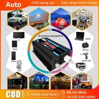 Biến Tần 12V Sang 220V 4000W DC Sang AC Bộ Chuyển Đổi Điện Áp Micro Ô Tô LED USB Biến Áp