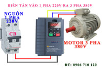 Biến tần kcly vào 1 pha 220v ra 3 pha 380v, Biến tần KCLY KOC600-7R5GT3-B