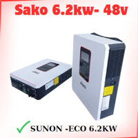 Biến tần NLMT  Hybrid inverter SAKO 6.2KVA-6200W-48V PV 90V-450V-SUNON-ECO 6.2KVA On&Off Grid.BIẾN TẦN 6.2KW