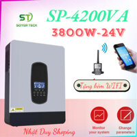 Biến tầng năng lượng 4.2KVA-3800W-24V Hybrid Inverter-điện áp cao PV 55V-450V sạc MPPT 110A TẶNG kèm WIFI  kết nối