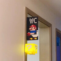 Biển Tên Phòng DIY Mario & Peach Bằng Mảnh Ghép - Trang Trí Nhà Tắm/WC & Phòng Chơi (Thiết Kế Game)
