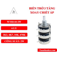 Biến Trở 3 TẦNG Xoay Chiết Áp WTH118-2W 2K2 4K7 10K 470K ( TẶNG NÚM XOAY )