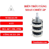 Biến Trở 3 TẦNG Xoay Chiết Áp WTH118-2W 2K2 4K7 10K 470K ( TẶNG NÚM XOAY )