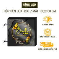 Biển Vẫy Kingled 2 Mặt Treo Tường Kính Mica, Bảng Led Quảng Cáo Hình Vuông 100x100 cm