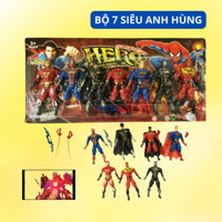 Biệt đội siêu anh hùng gồm 7 nhân vật cử động khớp linh hoạt có đèn led đỏ chất liệu cao cấp