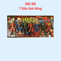 Biệt đội siêu nhân biệt đội siêu anh hùng gồm 7 nhân vật phát sáng đỏ cử động khớp linh hoạt nhựa siêu bền
