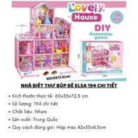biệt thự búp bê Barbie, đồ chơi lắp ráp mô hình biệt thự cho bé gái