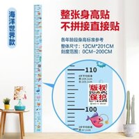 Biểu đồ chiều cao mới, tờ đầy đủ, nhãn dán tường chiều cao không nối, nhãn dán đo chiều cao cho trẻ em, thước đo chiều cao mẫu mới 2m
