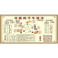 Biểu đồ treo tường y học cổ truyền Trung Quốc năm yếu tố Biểu đồ Noon Flow Intend to Health Center Foot Bath Heaven Dry Earth Branch Yin Yang Golden Wood Water Fire Earth Wall Painting Truyền thống Trung Quốc Me