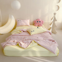 Big Eye Series Mùa Hè Quilt Set Giặt Mây Cotton Mùa Hè Thoáng Mát Chăn Ga Gối Chăn Chăn Đơn / Đôi Bộ Chăn Ga Gối