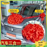 Big red flower ball xe mới giao hàng hoa đỏ lớn ruy băng cắt lễ khai mạc đám cưới rbig đỏ hoa bóng xe mới giao hàng ruy băng hoa lớn màu đỏ