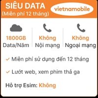 (BIG SALE KHỦNG) Siêu Sim Data 4G Vietnamobile Trọn Gói 1 Năm 5Gb/Ngày, MIỄN PHÍ 12 THÁNG K PHẢI NẠP THẺ